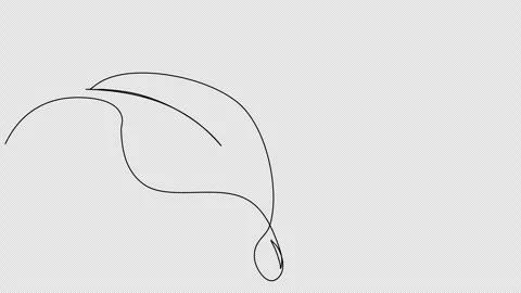 Drop of water dripping off a leaf. One line drawing animation. Video clip with a Stock Footage 271739574