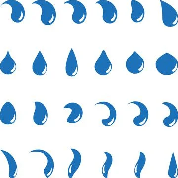 Drop, water drop, collection, logo, icon Stock Illustration
