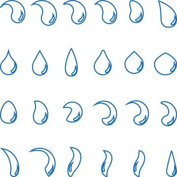 Drop, water drop, collection, logo, icon Stock Illustration