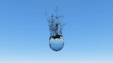 A drop of water drops on a blue background. Stock Footage 127377470