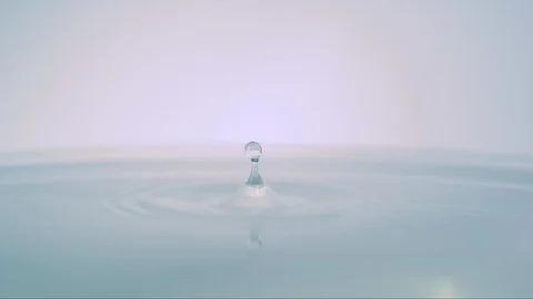 Drop of water falling into clear water in slow motion / high speed camera 스톡 동영상 101016572