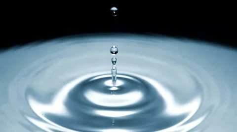 Drop of water falls in slow motion - dark surface - 05 - High Speed 1050fps Stock Footage 11611900