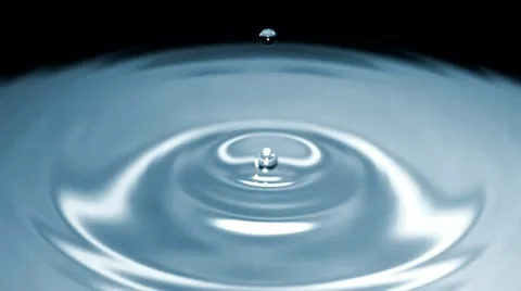 Drop of water falls in slow motion - dark surface - 11 - High Speed 1050fps Video stock 11611954