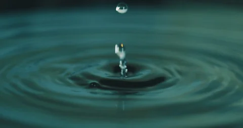 A drop of water falls (slow motion) Stock Footage 122397859