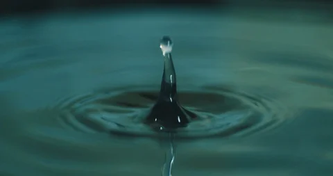 A drop of water falls (slow motion) Stock Footage 122397903