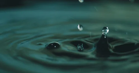 A drop of water falls (slow motion) Stock Footage 122397908