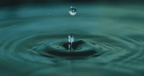 A drop of water falls (slow motion) Stock Footage 122397924
