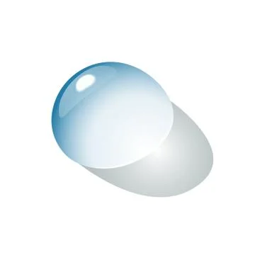 Drop of water on the flatness, a transparent background. Vector illustration. Stock Illustration