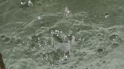 Drop of water in a fountain Stock Footage 80834446