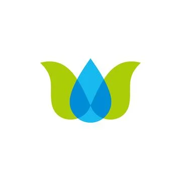 Drop water fresh leaf vegetable colorful logo vector Illustrazione stock