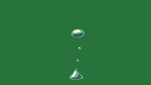 A drop of water on green background and screen with white border blue tie an Stockbeeldmateriaal 335681578