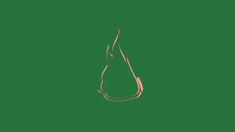A drop of water on green background and screen flame with drawing tear it Stock Footage 335683771