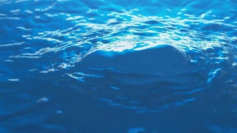 Drop of Water hits Water Surface in Slow Motion then it's blown away Stock Footage 84184330