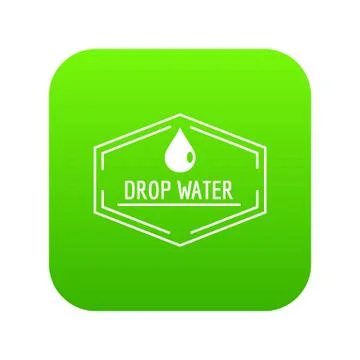 Drop water icon green vector Stock Illustration