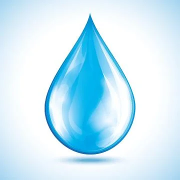Drop of water isolated over white Ilustração Stock