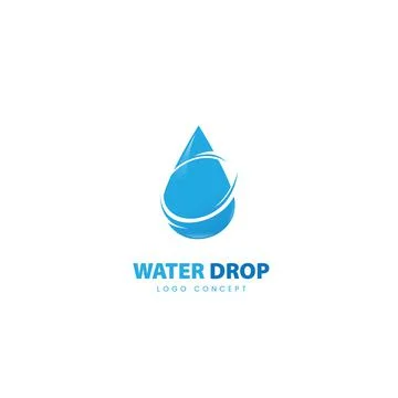 Drop Water Logo Design Template Flat Style Vector Stock Illustration