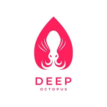Drop water octopus creature ocean colored logo design vector icon illustrat.. 스톡 일러스트
