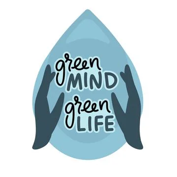 Drop of water. Recycle. Do something green today Stock Illustration