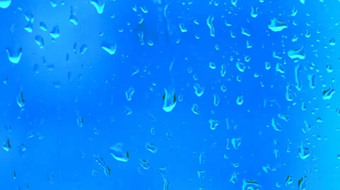 Drop of water runs down the glass surface with condensate Video stock 30459911