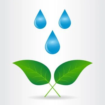 Drop of water with sprout. Stock Illustration