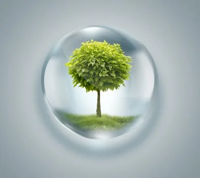 Drop of water with tree inside Illustrazione stock
