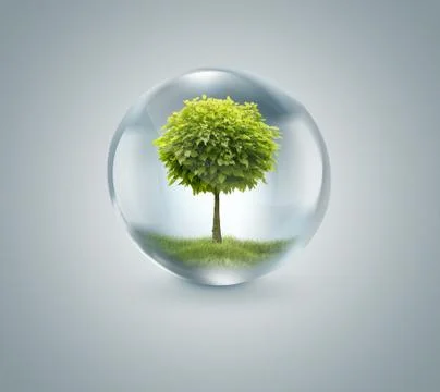 Drop of water with tree inside Stock Illustration