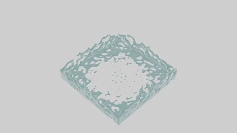 A drop of white liquid falls, spreads and solidifies in the form of a square. Stock Footage 131069033