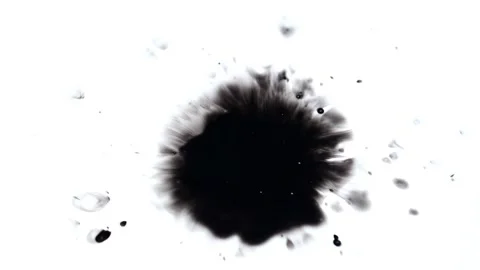 Drop wise dropping ink on white screen Vídeo Stock 147700970