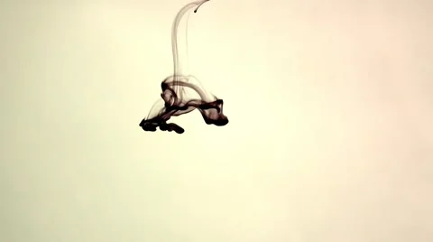 Drop Of  yellow Ink In Water motion like smoke Stock-Footage 1090902