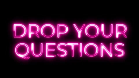Drop Your Questions Neon Text Animation | Q and A and Feedback Motion Design 库存影片 320391381