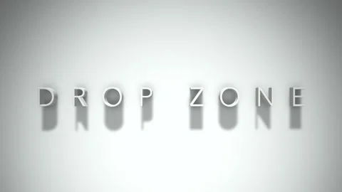 Drop Zone 3D title animation with shadows on a white background Vidéo 296591077