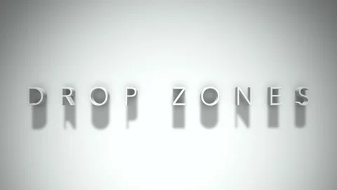 Drop zones 3D title animation with shadows on a white background Vidéo 296844787