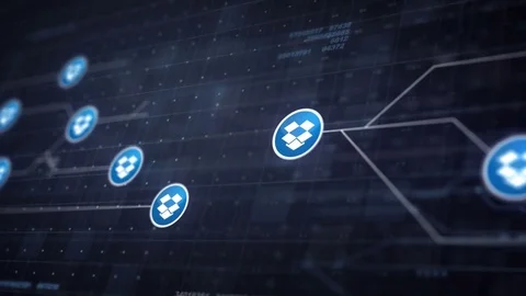 Dropbox Icon Line Icon Connection of Circuit Board Loop Animation 4K Stock Footage 70597133