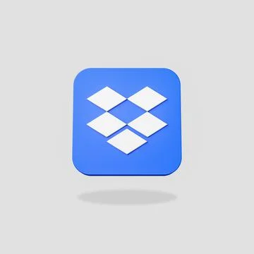 Dropbox Logo 3D Shape Isolated on Flat Light Gray Background with Shadow 3D I イラスト素材