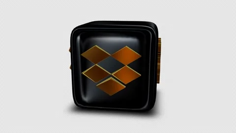 Dropbox Logo Icon Cube, Alpha Channel, Looped, Exclusive Stock Footage 302098565