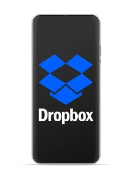 Dropbox logo icon on smartphone screen Stock Illustration