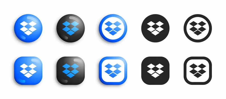 Dropbox Modern 3D And Flat Icons Set Vector Illustrazione stock