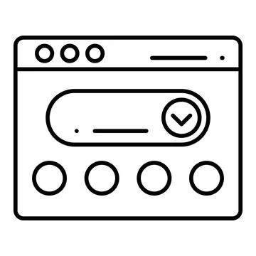 Dropdown Line Icon Stock Illustration
