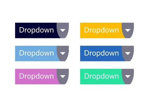 Dropdown menu text set Stock Illustration