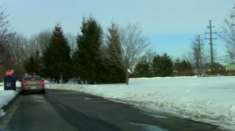 Droping off outgoing mail  Stock Footage 1078892