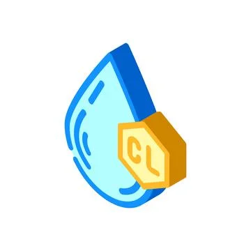 Droplet bleach isometric icon vector illustration Stock Illustration