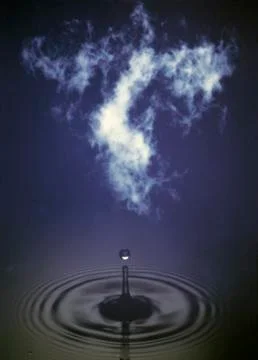 Droplet with cloud Stock Photos