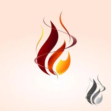 Droplet flame logo design featuring elegant flowing for passion and energie Stock Illustration