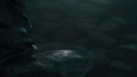 Droplet Impact on Water Surface, Dark Ripple Effect. Stock Footage 273572597
