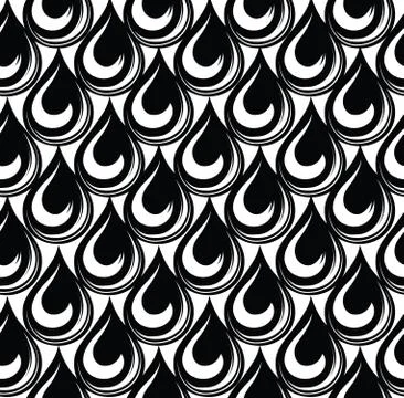 Droplet seamless ornament pattern. Abstract rain drop backdrop イラスト素材