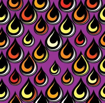 Droplet seamless ornament pattern. Abstract rain drop backdrop Stock Illustration