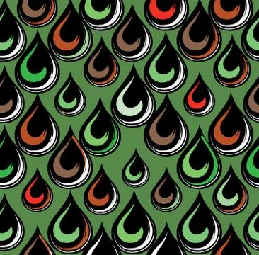 Droplet seamless ornament pattern. Abstract rain drop backdrop 库存插图