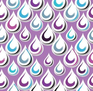 Droplet seamless ornament pattern. Abstract rain drop backdrop Stock Illustration