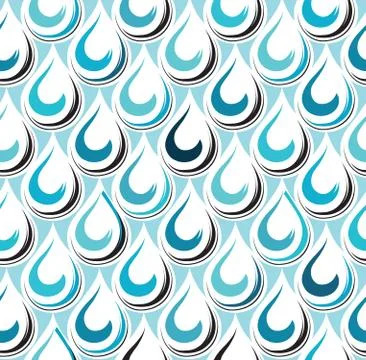 Droplet seamless ornament pattern. Abstract rain drop backdrop Illustrazione stock