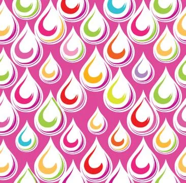 Droplet seamless ornament pattern. Abstract rain drop backdrop イラスト素材